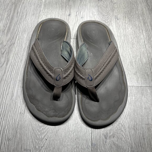 OluKai Hokua Sandals Mens Size 9 Shoes Slip On Thong Flip Flop Beach Dark Brown main image 7